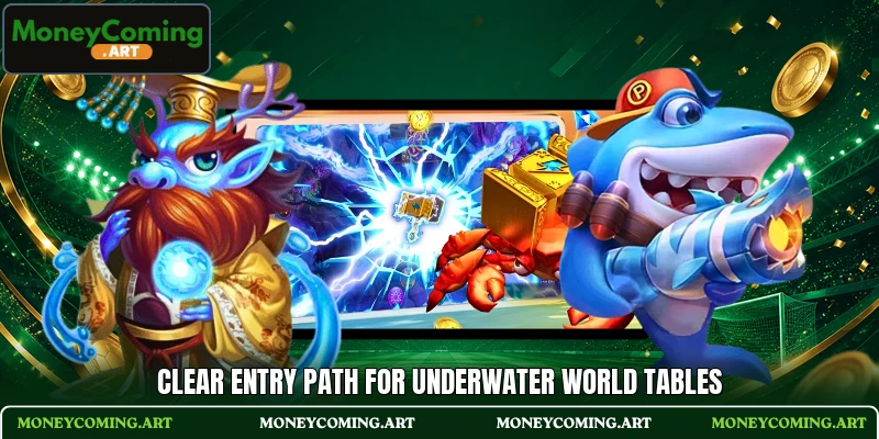 Clear entry path for Underwater World tables Clear entry path for Underwater World tables