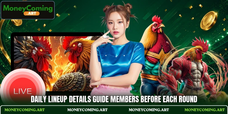 Daily lineup details guide members before each round Daily lineup details guide members before each round
