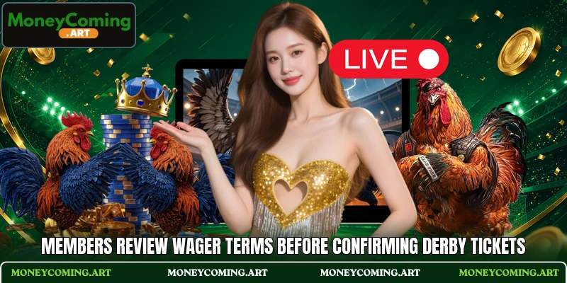 Members review wager terms before confirming derby tickets