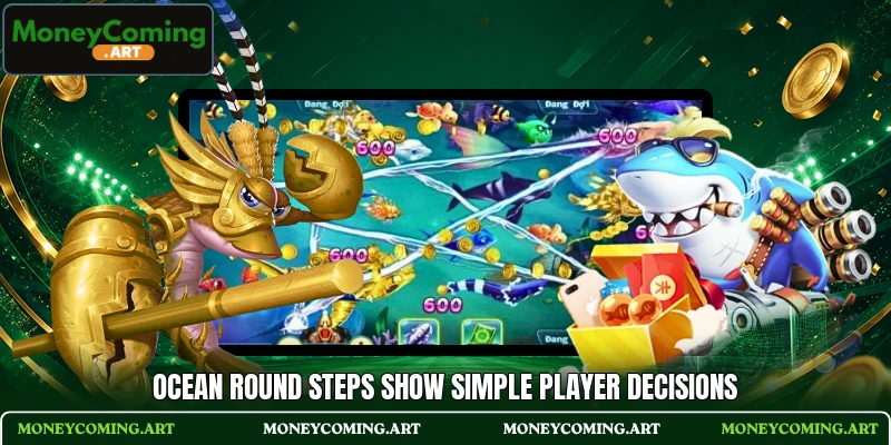 Ocean round steps show simple player decisions