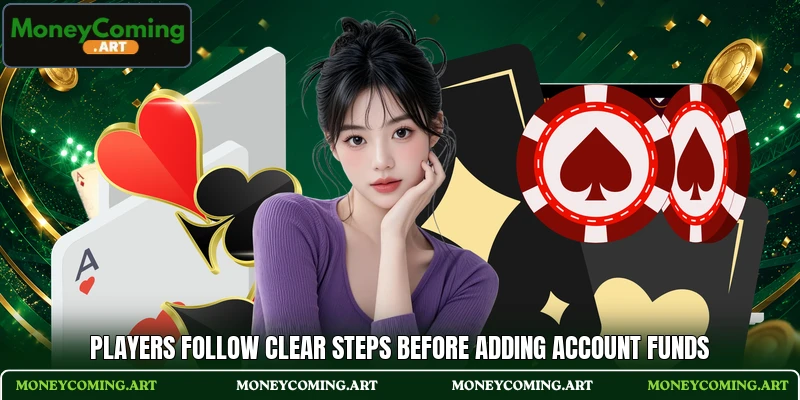 Players follow clear steps before adding account funds Players follow clear steps before adding account funds