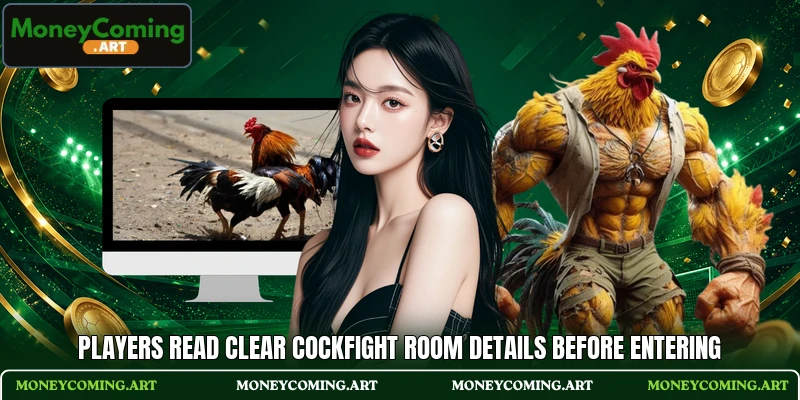 Players read clear cockfight room details before entering