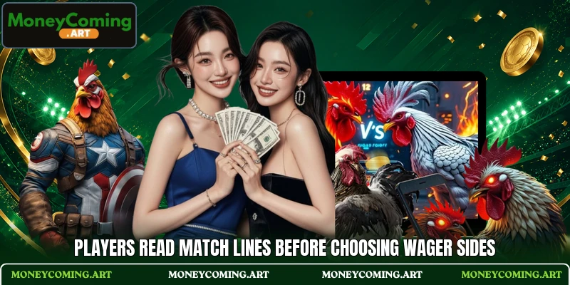 Players read match lines before choosing wager sides Players read match lines before choosing wager sides