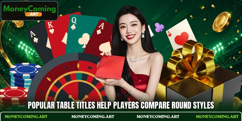 Popular table titles help players compare round styles