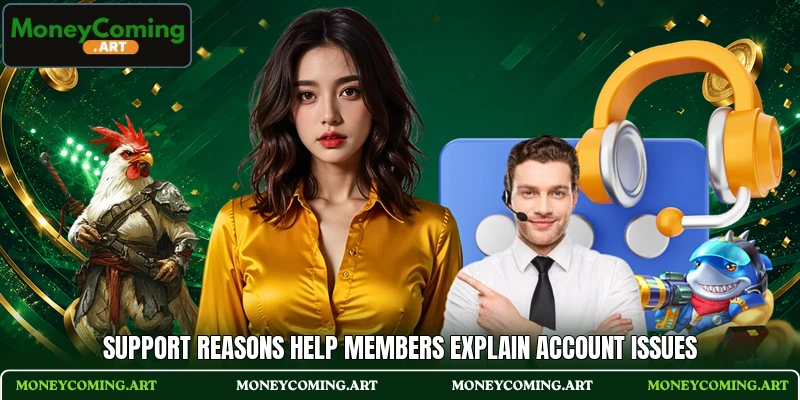Support reasons help members explain account issues