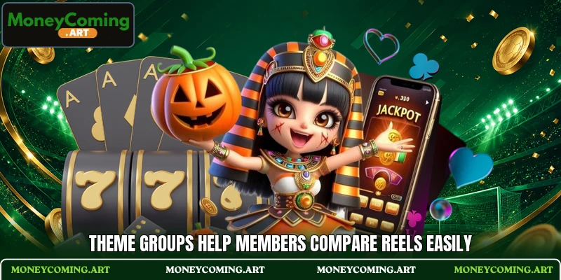 Theme groups help members compare reels easily Theme groups help members compare reels easily